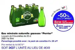 Monop' Perrier Eau minérale naturelle gazeuse offre