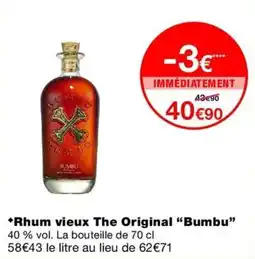 Monop' Bumbu Rhum vieux The Original offre