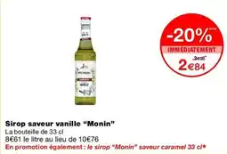 Monop' Monin Sirop saveur vanille offre