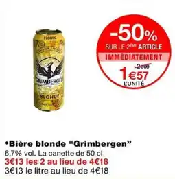 Monop' Grimbergen Bière blonde offre