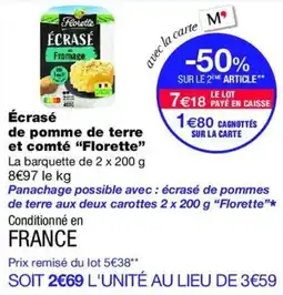 Monop' Florette Écrasé offre