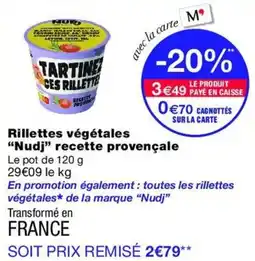 Monop' Nudj Rillettes végétales offre