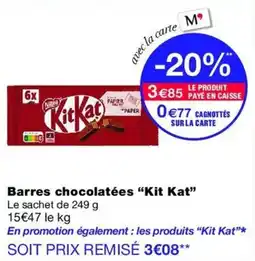 Monop' Kit Kat Barres chocolatées offre