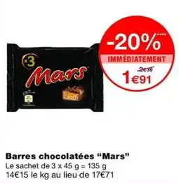 Monop' Mars Barres chocolatées offre