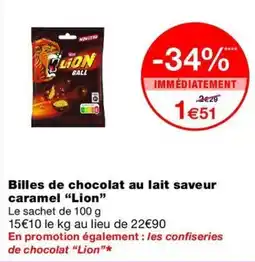 Monop' Lion Billes de chocolat au lait offre