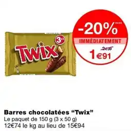 Monop' Twix Barres chocolatées offre