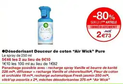 Monop' Air Wick Désodorisant Douceur de coton offre