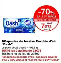 Monop' Dash Capsules de lessive Envolée d'air offre