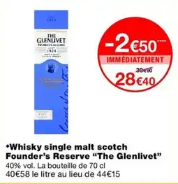 Monop' The Glenlivet Whisky single malt scotch offre