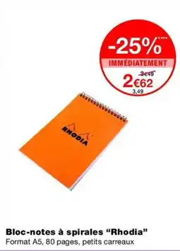 Monop' RHODIA Bloc-notes à spirales offre