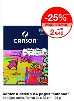 Monop' Canson Cahier à dessin offre