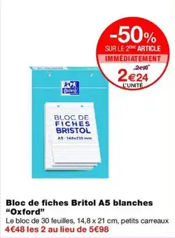 Monop' Britol Bloc de fiches A5 offre