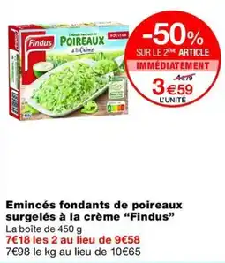 Monop' Findus Emincés fondants de poireaux offre