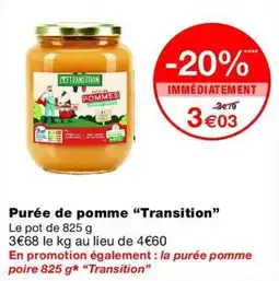 Monop' Transition Purée de pomme offre