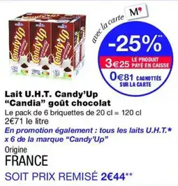 Monop' Candy'Up Lait U.H.T. goûts chocolat offre