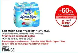 Monop' Lactel Lait Matin Léger offre