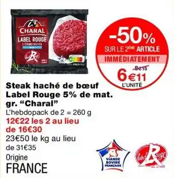 Charal Steak haché de bœuf