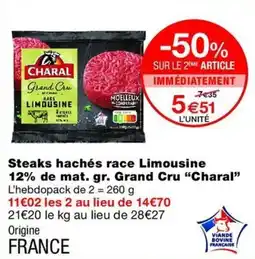 Monop' Charal Steaks hachés race Limousine offre