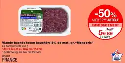 Monop' Monoprix Viande hachée façon bouchère offre