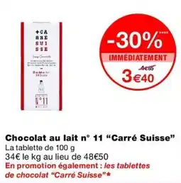 Monop' Carré Suisse Chocolat au lait n° 11 offre