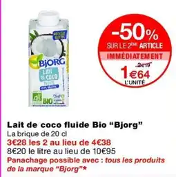 Monop' Bjorg Lait de coco fluide Bio offre