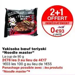 Monop' Noodle master Yakisoba bœuf teriyaki offre
