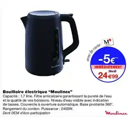 Monop' Moulinex Bouilloire électrique offre