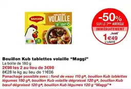 Monop' Maggi Bouillon Kub tablettes volaille offre