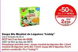 Monop' Liebig Soupe Bio Mouliné de Légumes offre