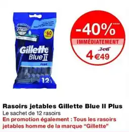 Monop' Gillette Rasoirs jetables Blue II Plus offre