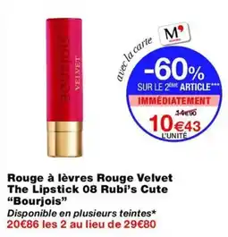 Monop' Bourjois Rouge Velvet The Lipstick offre