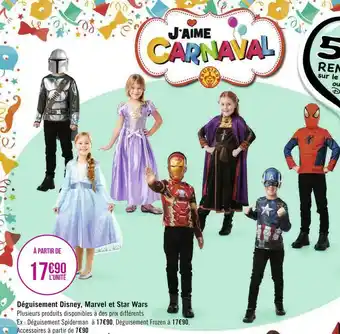 Géant Casino Déguisement disney, marvel et star wars offre
