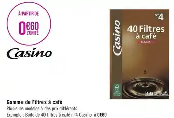 Casino gamme de filtres à café