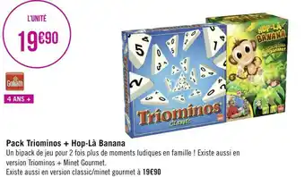 Géant Casino Goliath pack triominos + hop-là banana offre