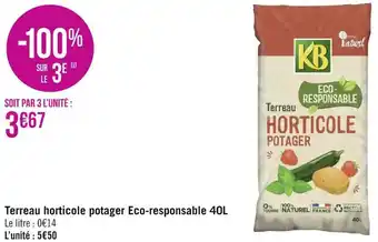 Géant Casino Terreau horticole potager eco-responsable 40l offre