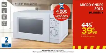 Carrefour Bluesky micro-ondes solo offre