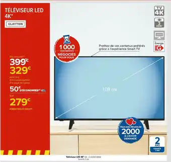 Carrefour Clayton téléviseur led 4k offre