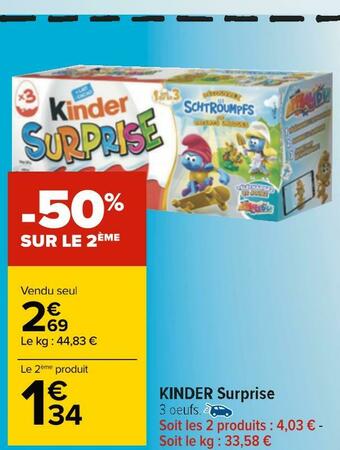 Carrefour Kinder surprise offre