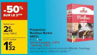Carrefour Ancel préparation moelleux marbré offre