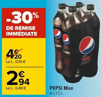 Carrefour Pepsi pepsi max offre