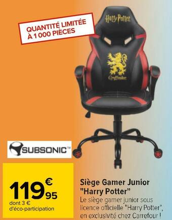Carrefour Siège gamer junior "harry potter" offre
