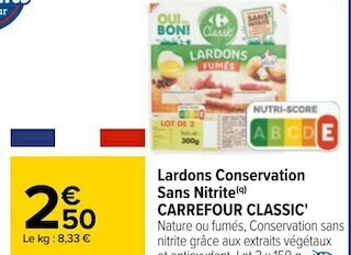 Carrefour Carrefour classic lardons conservation sans nitrite offre