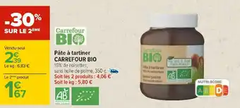 Carrefour Carrefour bio pâte à tartiner offre