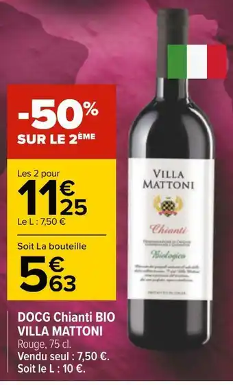 Carrefour Villa mattoni docg chianti bio offre