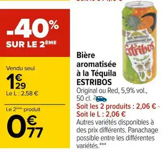 Carrefour Estribos bière aromatisée à la téquila offre