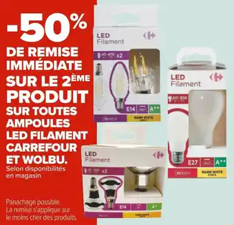 Carrefour Carrefour / wolbu bon plan sur toutes ampoules led filament de marques carrefour et wolbu offre