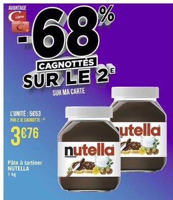 Géant Casino Nutella pâte à tartiner offre