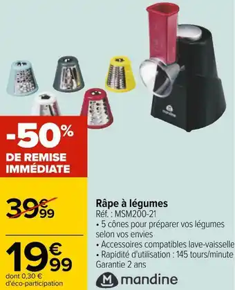 Carrefour Mandine râpe à légumes offre
