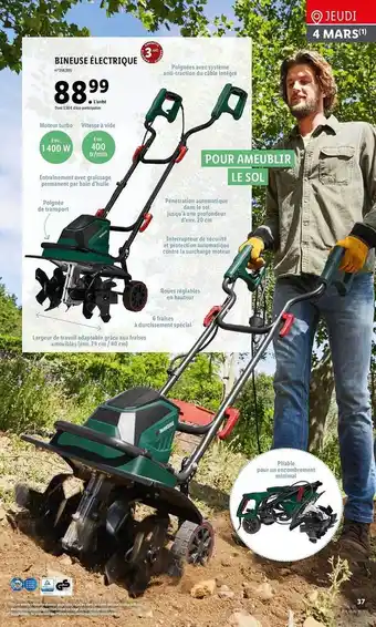 Lidl Bineuse électrique offre