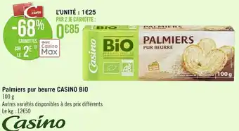Géant Casino Casino bio palmiers pur beurre offre